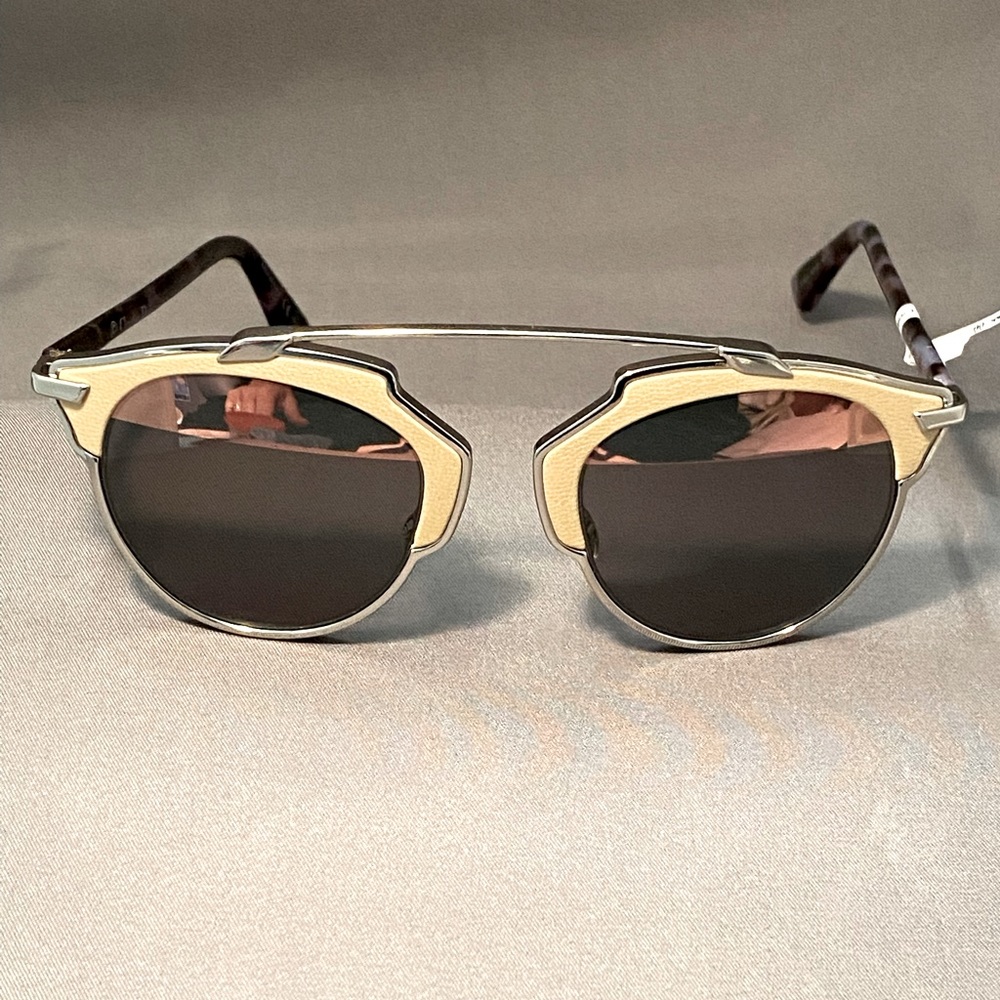 DIOR SoReal/L Silver Purple Havana Leather Half Pink